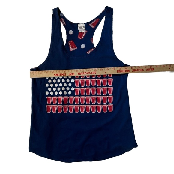 Spenser’s Tank Top Red Solo Cup 4th of July Flag Medium Reversible - Picture 8 of 11